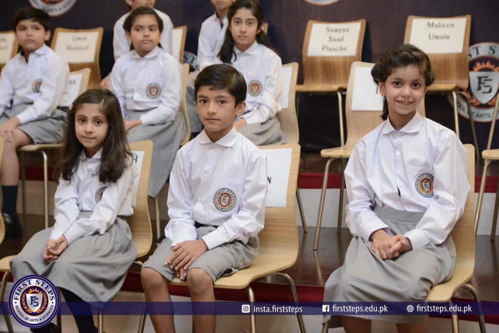 Elementary students at First Steps